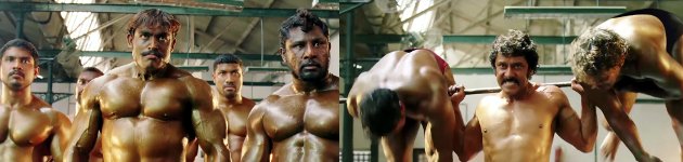Bodybuilding Kampfszene Bollywood